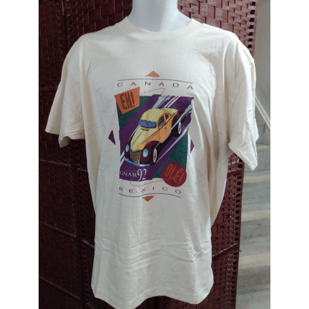 Vintage 90s Hot Rod Car Show T shirt Single Stitch XL Canada Eh Mexico Ole